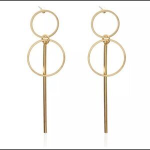 Gold Tone Geometric Earrings